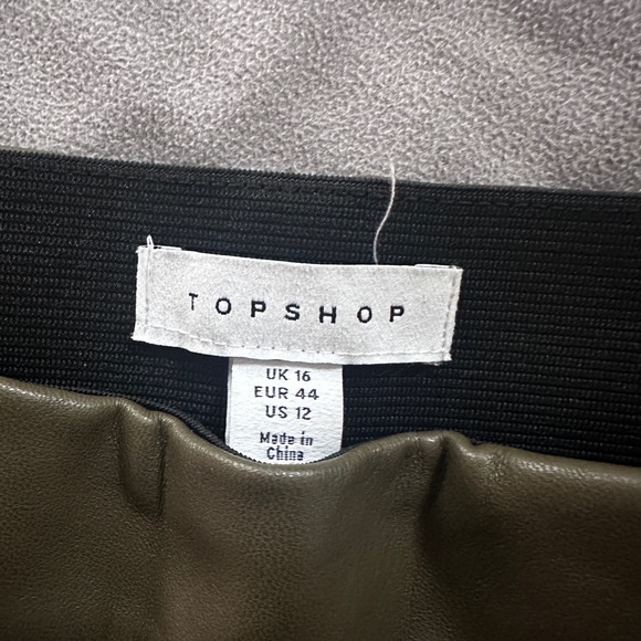 Topshop green leather pants - Picture 2 of 6